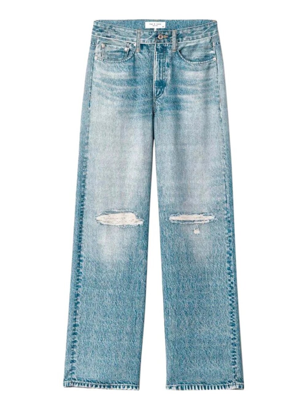 NWT rag & bone Liquid Miramar in Dara Photo Printed Faux Jean Wide Leg Pants 27